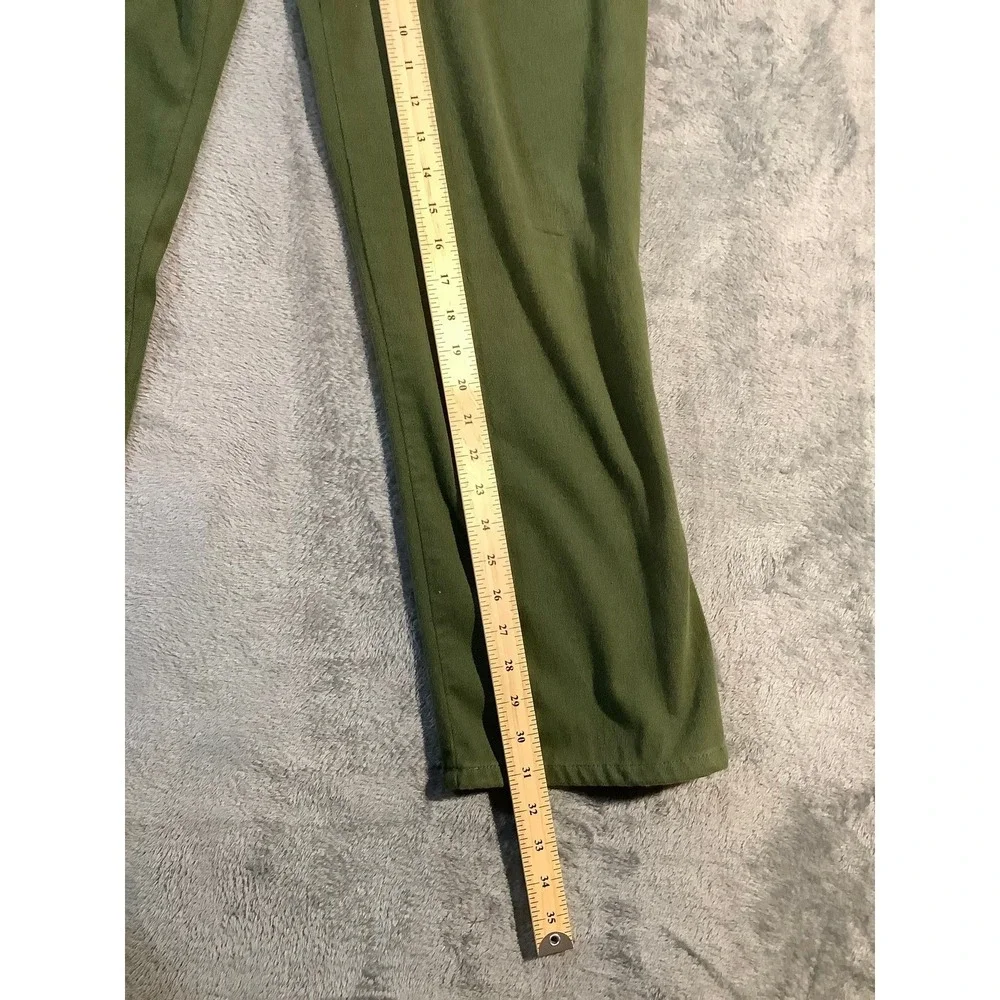 Bob Mackie Smart Denim 2-Pc Suit Green Gold Piping Jacket Pants Set Women's L